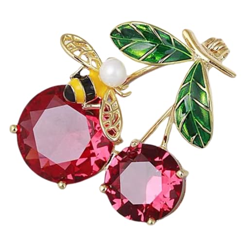ROMISBABA Kreative Kirsche Brosche für Damen Süße Anstecknadel mit Bienenmotiv Einzigartiger Modeschmuck für Partys Festivals Täglichen Gebrauch für Pullover Anzüge ROMISBABA Kreative Kirsche Brosche für Damen Süße Anstecknadel mit Bienenmotiv Einzigartiger Modeschmuck für Partys Festivals Täglichen Gebrauch für Pullover Anzüge von ROMISBABA