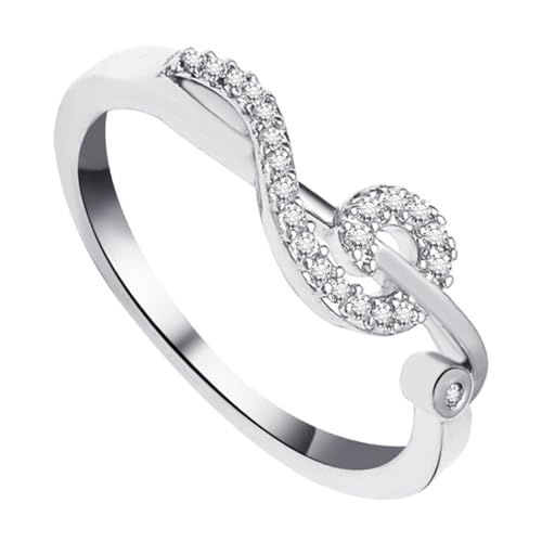 ROMISBABA Musiknote-fingerring Aus Modisches Dekor Für Frauen Kreatives Design Stilvoller Note-ring Musik-themen-ornament Finger-accessoire Stilvoll Und Elegant von ROMISBABA