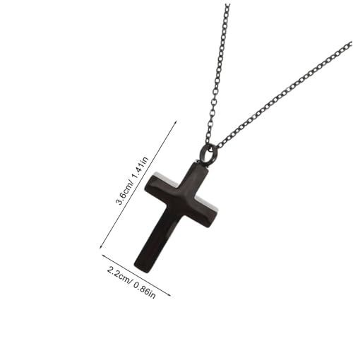 ROMISBABA Kreuz Urnen Anhänger Offen Schwarz Memorial Halskette für Herren Damen Tierasche Schmuck Andenken von ROMISBABA