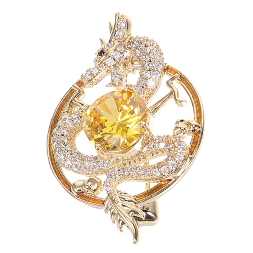 ROMISBABA Kupfer Drachenbrosche Damen Feine Verarbeitung Langlebig Rostfrei Modisch Anstecknadel für Kleidung Hut Hochzeit Geschenk Schmuck von ROMISBABA