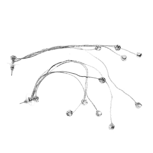 ROMISBABA Lange Tassel Ohrringe Damen Hängend mit Strasssteinen Modische Ohranhänger mit Dekorativen Quasten Eleganter Ohrschmuck für Alltag Party und Festliche Anlässe von ROMISBABA