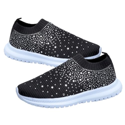 ROMISBABA Leichte Atmungsaktive Damenschuhe mit Strass Strapazierfähige Sportschuhe mit Niedrigem Absatz rutschfeste Freizeitschuhe für Frühling und Sommer und Modisch für Reisen und Alltag von ROMISBABA