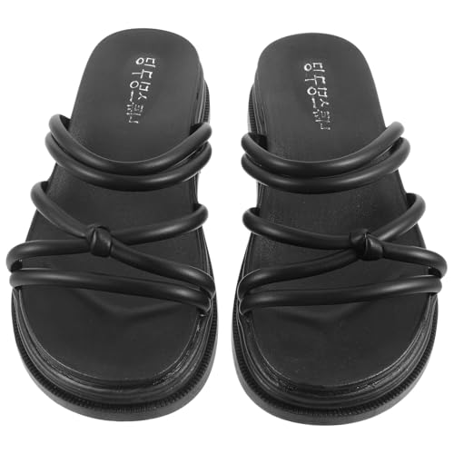 ROMISBABA Leichte Damen Sandalen mit Flacher Sohle Atmungsaktive Outdoor Strandschuhe in Schwarz Komfortable Sommerschuhe für Langes Tragen und Stilvolles Freizeitoutfit von ROMISBABA