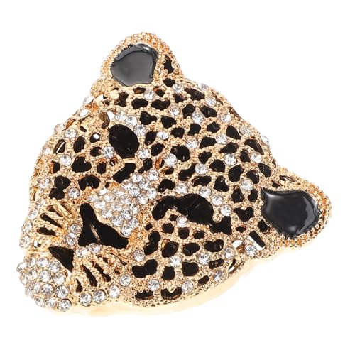 ROMISBABA Leopardenkopf Brosche mit Strasssteinen Tiermotiv Anstecknadel Modische Brosche für Damen und Herren Hochwertige Zinklegierung Eleganter Kragenclip für Jacken und Mäntel von ROMISBABA