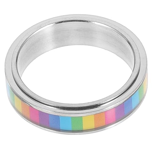ROMISBABA Lgbtq Pride Regenbogenring Edelstahl Schmuck Unisex Regenbogenflagge Accessoire für Lesben Schwule Party Geschenk ROMISBABA Lgbtq Pride Regenbogenring Edelstahl Schmuck Unisex Regenbogenflagge Accessoire für Lesben Schwule Party Geschenk von ROMISBABA