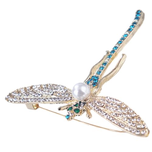 ROMISBABA Libellen Brosche mit Strass und Perlen Eleganter Ansteckpin für Damenkleidung Vielseitiger Schal und Hut Broschenanhänger Modisches Schmuckaccessoire für Frauen ROMISBABA Libellen Brosche mit Strass und Perlen Eleganter Ansteckpin für Damenkleidung Vielseitiger Schal und Hut Broschenanhänger Modisches Schmuckaccessoire für Frauen von ROMISBABA