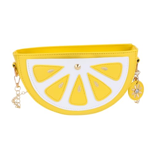 ROMISBABA Lustige Zitronen Umhängetasche PU für Frauen Crossbody mit Kette zur Aufbewahrung von Handy Kosmetik Kleinen Accessoires Leicht zu Reinigen von ROMISBABA
