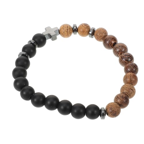 ROMISBABA Kreuzbeads Armband Aus Holz Für Herren Und Damen Elastisches Gebetsarmband Mit Klassischem Design Für Feste Hochzeiten Und Alltägliches Tragen Hautfreundliches Und Langlebiges Schm von ROMISBABA