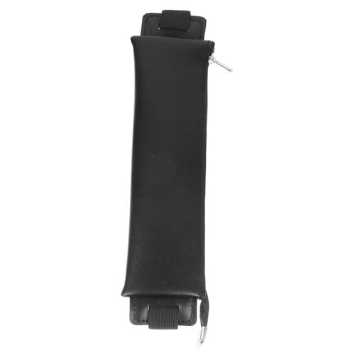 ROMISBABA Mäppchen Beutelhalter Reißverschlusstaschen Für Schreibwaren Schreibwarentasche Mit Reißverschluss Stifthalter Mit Gummiband Faltbare Tasche Notebook-stifthalter Bausatz Pu Black von ROMISBABA