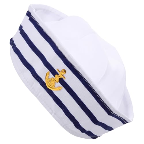 ROMISBABA Marine-Kappe kindermütze kappe white cap sonnenschutz cap Seglerhut Männer Marine-Yacht-Mütze verkleidet Kapitänsmütze für Cosplay Kostümpartyhut gefühlt von ROMISBABA