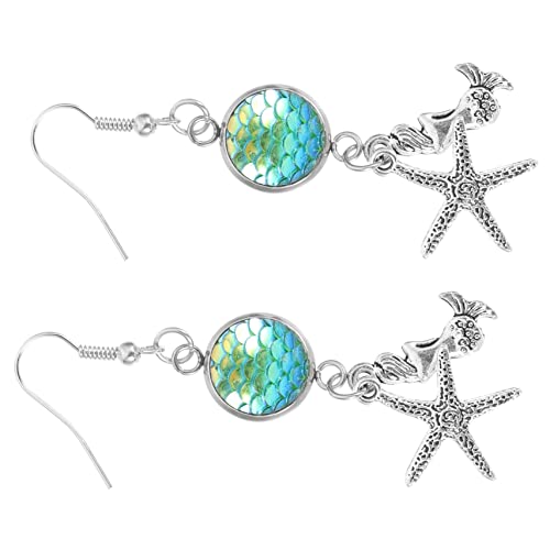 ROMISBABA Meerjungfrau und Ohrringe Damen Leichte Ohrhänger mit Anhängern Modisch Nickelfrei für Party Alltag und Feier Attraktiver Meerjungfrauen Style Schmuck von ROMISBABA