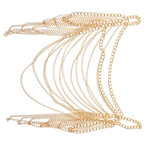 ROMISBABA Mehrlagige Goldfarbene Damen Body Chain Bikini Ketten Schmuck für Strand Party Festival Nachtclub Leichte Metallische Schulter Brustkette als für Frauen von ROMISBABA