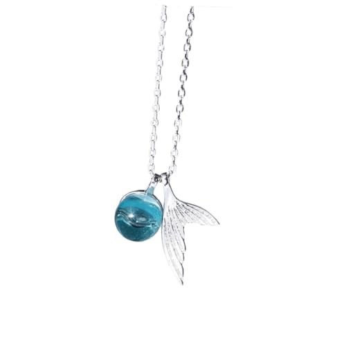ROMISBABA Mermaid Anhänger Halskette Teardrop Design Langlebige Schmuck Mädchen Farbstabil Angenehm zu Tragen von ROMISBABA