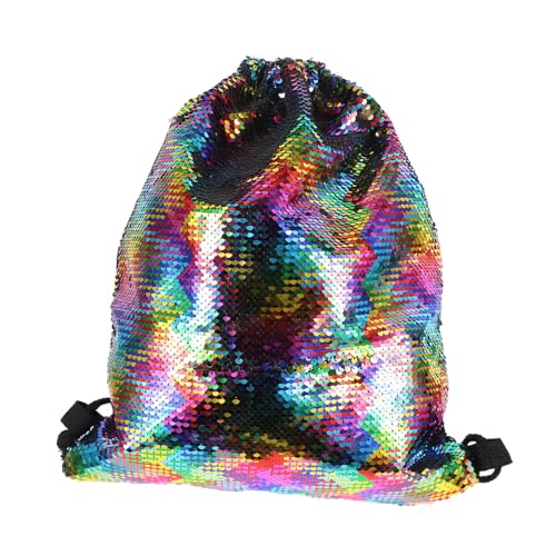 ROMISBABA Mermaid Reversible Sequin Kordelzug Rucksack Für Damen Stylischer Sportbeutel Mit Großer Kapazität Für Reisen Schule Und Freizeitaktivitäten in Bunten Farben von ROMISBABA