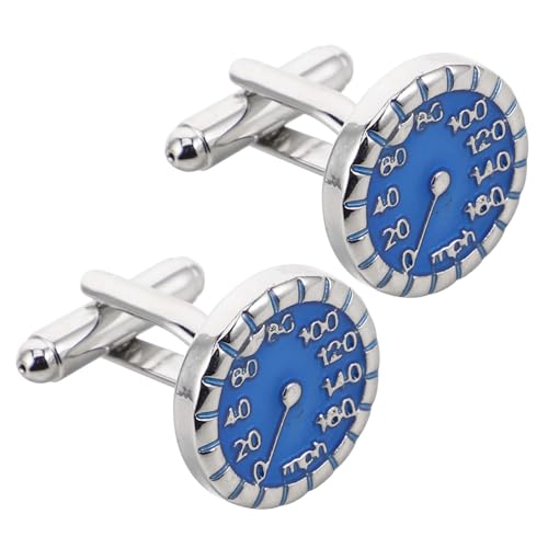 ROMISBABA Metall Speedometer Manschettenknöpfe mit Blauem Autotachometer Design Kratzfest Elegante Business und Hochzeits Accessoires für Herren Hemdsärmel Besondere Anlässe von ROMISBABA