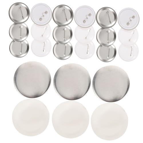 ROMISBABA Metall button teile DIY Abzeichen Zubehör mit Kunststoff Metallboden für Anstecker Basteln Kompatibel mit Button Maker Maschinen für Personalisierte Geschenkideen von ROMISBABA