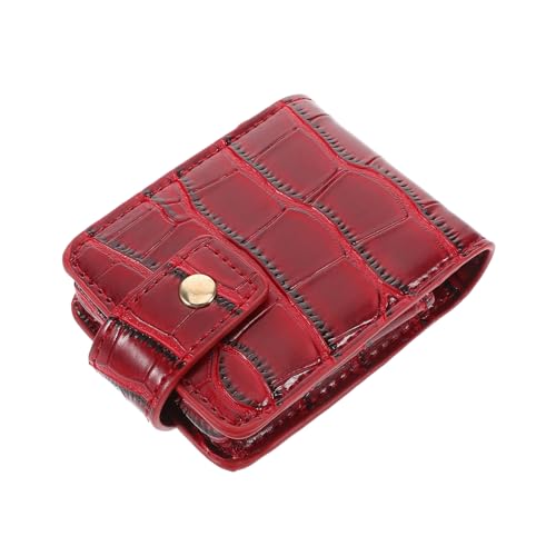 ROMISBABA Mini Lippenstift Organizer Tasche aus PU Material mit Spiegel Kompakte Kosmetiktasche für Reisen Leichtes Stabiles Make up Aufbewahrungs etui Tragbar und Stilvoll in Rot von ROMISBABA