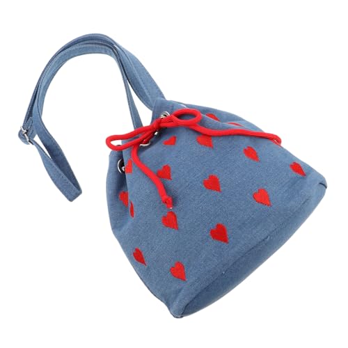 ROMISBABA Mini Love Heart Bucket Bag Damen Umhängetasche Crossbody Schultertasche Klein Leicht Vielseitig Für Alltag Urlaub Elegant von ROMISBABA