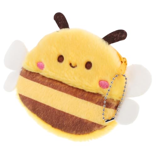 ROMISBABA Mini Biene Plüsch Geldbörse Niedlicher Tier Schlüsselanhänger Stoff Bienen Spielzeug Rucksack Aufhänger Flauschiger Biene Schlüsselanhänger Für Taschen Geldbörsen Ornament von ROMISBABA