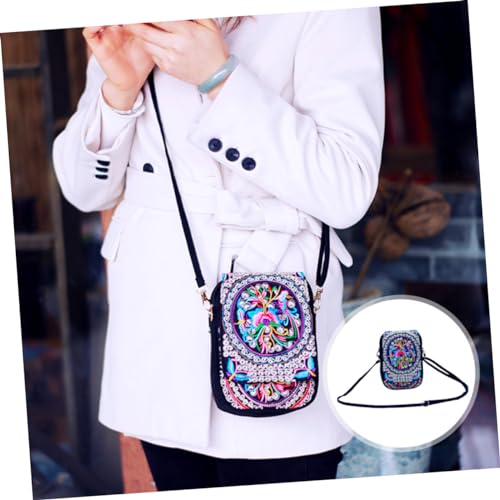 ROMISBABA Mini Umhängetasche Damen Ethno Stil Gestickte Crossbody Bag Leicht Strapazierfähig Modisch Für Alltag Reisen Shopping Camping Dating von ROMISBABA