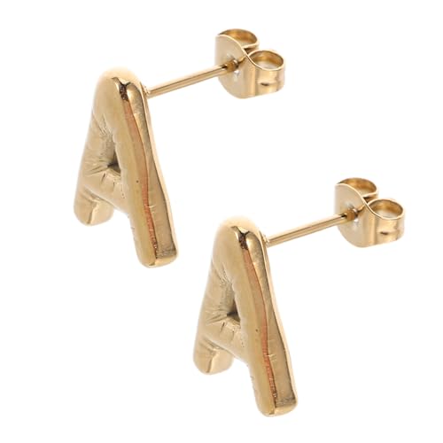 ROMISBABA Minimalistische Kleine Buchstabenohrringe Initial Ohrstecker Damen Modische Schlichte Studs Komfortabel Hautfreundlich Vielseitig für Alltag und Besondere Anlässe von ROMISBABA