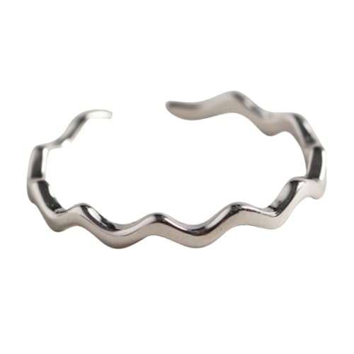 ROMISBABA Minimalistischer Feiner Silberring Verstellbarer Offener Wellenring in Weißgoldoptik Modisches Damenaccessoire Hand und Fingerschmuck Langlebiges Design ROMISBABA Minimalistischer Feiner Silberring Verstellbarer Offener Wellenring in Weißgoldoptik Modisches Damenaccessoire Hand und Fingerschmuck Langlebiges Design von ROMISBABA