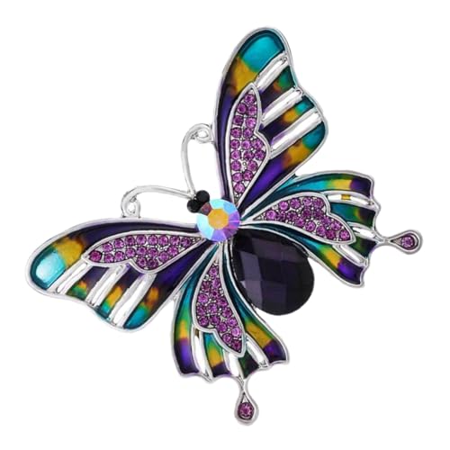 ROMISBABA Moderne Schmetterlings Brosche mit Strassbesatz Anstecknadel für Kleid Anzug oder Stola Schmuckbrosche für Damen für Hochzeit Party und Alltag von ROMISBABA