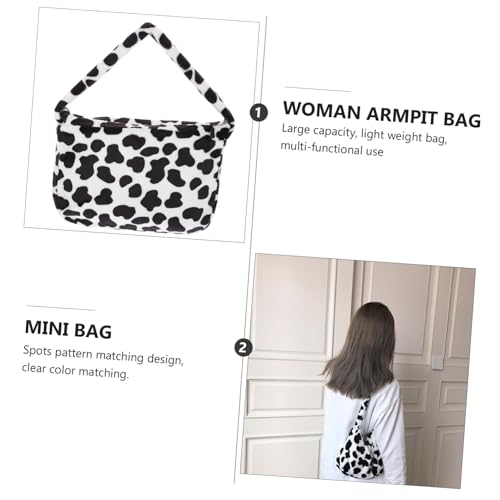 ROMISBABA Modische Damen Schultertasche aus Weichem Plüsch mit Leoparden Kuhmuster Leichte Geräumige Armpittasche für Alltag Shopping Reisen und Arbeit Vielseitige Umhängetasche von ROMISBABA