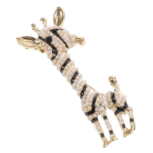 ROMISBABA Modische Giraffenbrosche aus Legierung mit Perlenbesatz Niedliche Tier anstecknadel für Damen Vielseitiges Schmuckstück für Kleider Mäntel Partys und Alltag Feine Verarbeitung von ROMISBABA