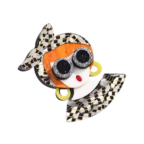 ROMISBABA Modische Mädchen Brosche aus Kunststoff Langlebige Anstecknadel für Kleidung Stilvolle Lapel Pin für Damen Vielseitig Tragbar an Pullover Bluse Kleid Trendiges Accessoire für von ROMISBABA