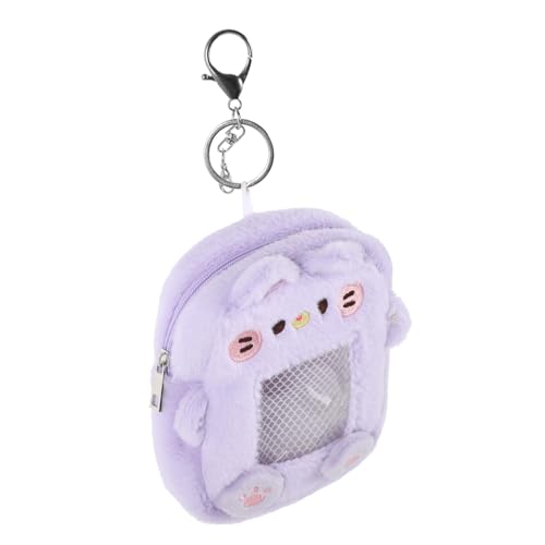 ROMISBABA Münzbeutel für Teenager Süße Plüschkartenetui mit Reißverschluss Transparente Kleine für Handtasche Reisegeschenk für Frauen von ROMISBABA