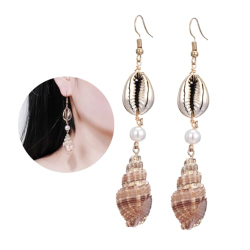 ROMISBABA Muschel Ohrhänger Damen Meeresschnecke Design Leichter Schmuck Vergoldet Spiralförmig Modisch für Frauen Accessoire für Alltag und Besondere Anlässe von ROMISBABA