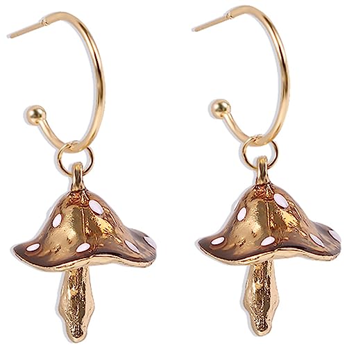 ROMISBABA Mushroom Ohrringe Damen Karneval Accessoire Hängend Hautfreundlich Leicht Anzuziehen Fairytale Schmuck für Partys Hochzeit Weihnachten von ROMISBABA
