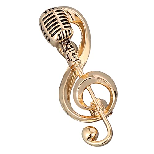 ROMISBABA Musikbrosche Mikrofon und Noten Anstecknadel Damen Schmuck Klassisch Elegant für Geburtstag Party Konzert von ROMISBABA