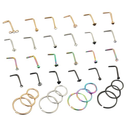 ROMISBABA Nasenpiercing Schmuck Teilig aus Rostfreiem Edelstahl Hautfreundlich Rostbeständig Leichte Fake Nose Rings und Nose für Damen Schmerzfrei Tragbar als für Besondere Anlässe von ROMISBABA