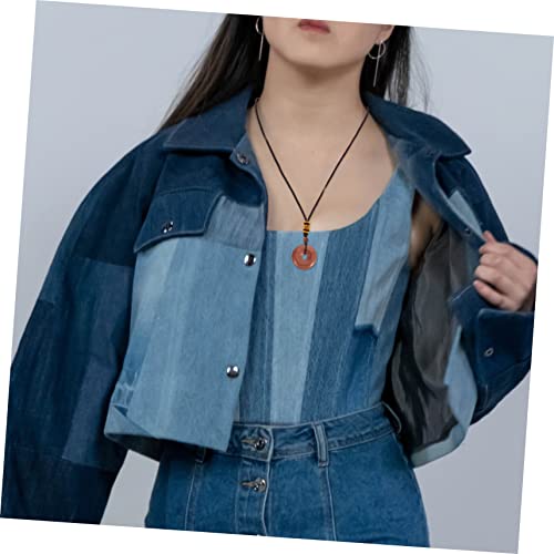 ROMISBABA Natürliche Stein Halskette Damen Vintage Kristallanhänger Pullover Schmuck Anhänger Dekoration Vielseitig Tragbar von ROMISBABA