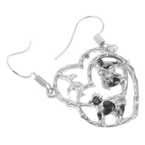ROMISBABA Niedliche Kuh Ohrhänger Herzförmige Baum Design Alloy Schmuck für Damen Mädchen Alltag Party Vielseitig Robust von ROMISBABA