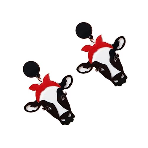 ROMISBABA Niedliche Schwarze Weiße Kuh Ohrhänger Leichter Damenschmuck Einzigartige Cartoon Ohrringe Tropfen Ohrringe für Alltag und Party von ROMISBABA