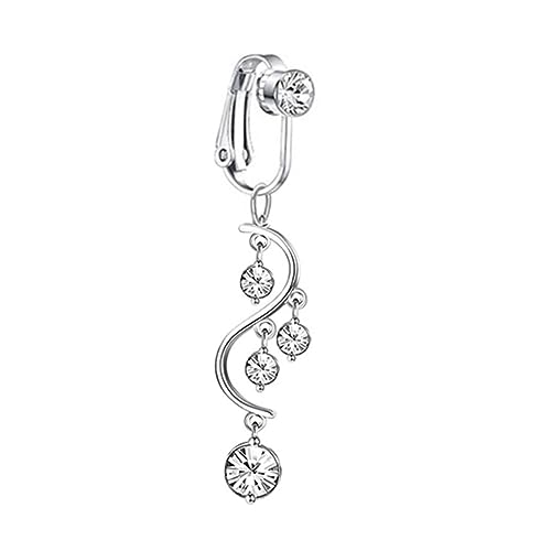 ROMISBABA Non Piercing Bauchnabelring Damen Körperschmuck Bauchclip Piercing Modisch Glitzernd Elegantes Design Hautfreundlich ROMISBABA Non Piercing Bauchnabelring Damen Körperschmuck Bauchclip Piercing Modisch Glitzernd Elegantes Design Hautfreundlich von ROMISBABA