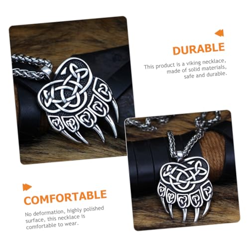 ROMISBABA Nordische Wikinger Halskette für Herren Edelstahl Bärenklaue Anhänger Vintage Design Stilvolle Herren Kette für Party Club Alltag von ROMISBABA