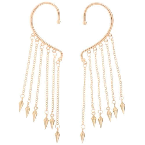 ROMISBABA Ohrklemmen Ohrringe für Frauen Leichte Lange Quasten Design Ohrhänger Piercing Ohrmanschetten für Alltag und Besondere Anlässe Goldfarbene Ear von ROMISBABA