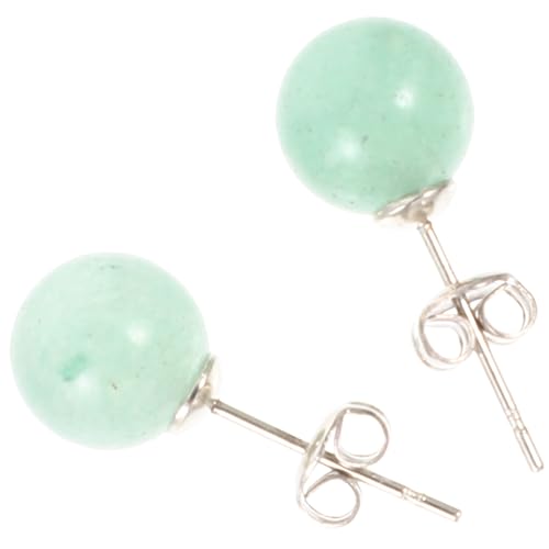 ROMISBABA Ohrringe Runde Kugel Ohrstecker Damen Schmuck Grün Aventurin Hypoallergen für Hochzeit Party Alltag von ROMISBABA