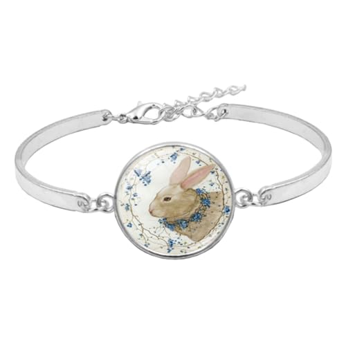 ROMISBABA Ostern Armband Damen Verstellbares Kaninchen Armband aus Legiertem Material Bunny Design Hautfreundlich Langlebig Modisches für Frauen und Mädchen von ROMISBABA