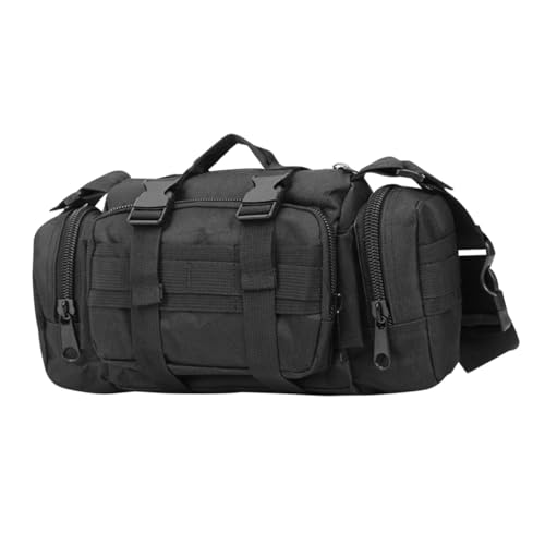ROMISBABA Outdoor Hüfttasche Schwarz Wasserdichte Sling Bag für Wandern Camping und Klettern Leichte Schultertasche als Praktisches Zubehör für Erholung und Outdoor Aktivitäten von ROMISBABA