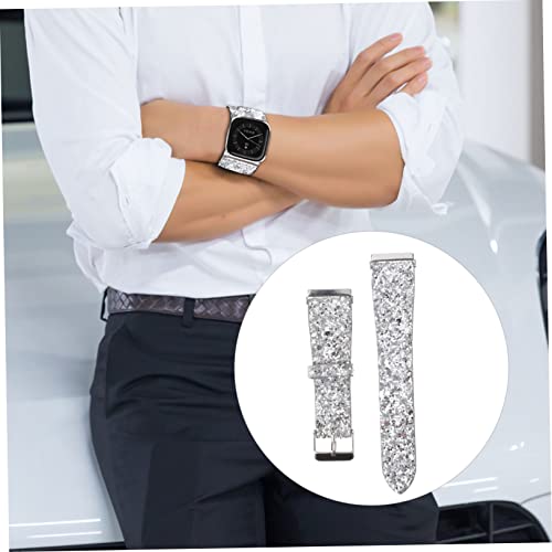 ROMISBABA PU Glitzer Armband Ersatz Kompatibel mit Fitbit Flex Silber Flexibles Langlebiges PU Uhrenarmband mit Glitzereffekt für Damen und Herren Modisches Ersatzarmband für Alltag und von ROMISBABA