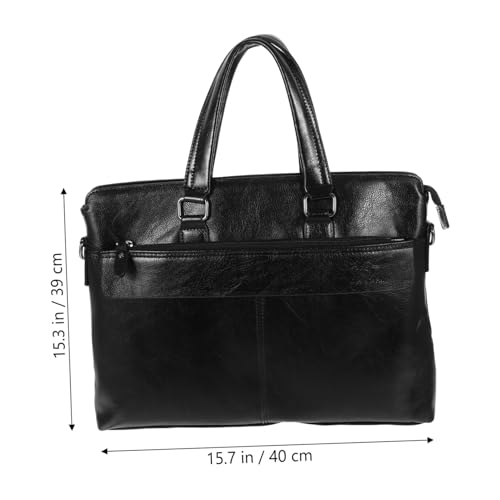 ROMISBABA PU Leder Aktentasche Herren Business Tasche mit Verstellbarem Schulterriemen Handgepäcktauglich Vielseitig Tragbar als Umhängetasche oder Handtasche Geeignet für Laptop und Ordner von ROMISBABA