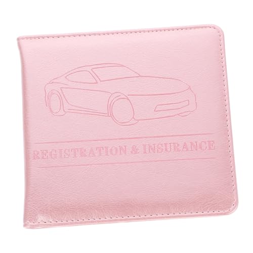 ROMISBABA PU Leder Dokumentenmappe für Autokennzeichen und Versicherungskarten Praktischer Kartenhalter und Organizer in Roségold Leicht und Kompakt Geeignet für Führerschein Ausweis und von ROMISBABA