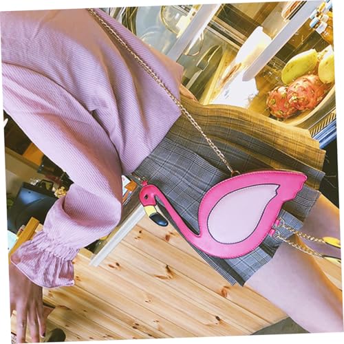 ROMISBABA PU Umhängetasche Damen Flamingo Muster Kreative Leichte Crossbody Schultertasche Modische Handtasche für Alltag und Shopping Rosa von ROMISBABA