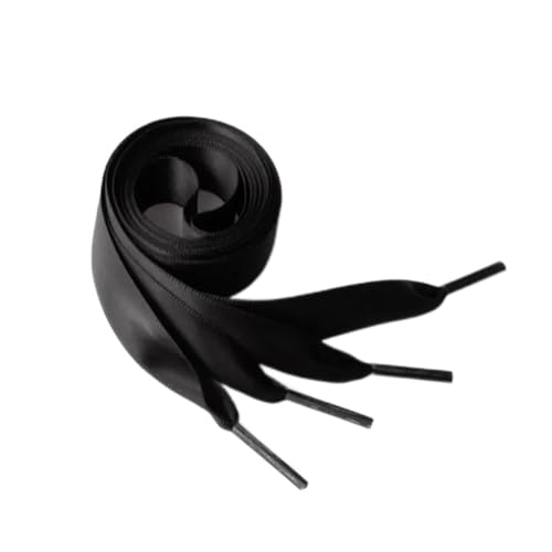 ROMISBABA 0.7M Schuhbänder Satin Flache Schnürsenkel für Damen Hochwertige Langlebige und Kordeln für Sneakers und Diy-projekte Schwarz von ROMISBABA