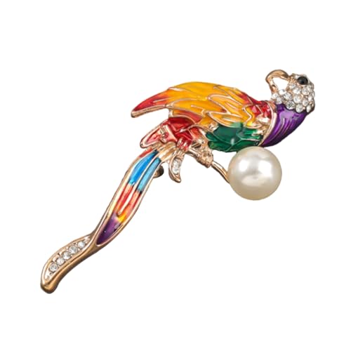 ROMISBABA Papageienförmige Brosche Legierung Stilvolle Anstecknadel für Kleidung Schal und Hut Einzigartiger Langlebiger Schmuck für Frauen als oder Dekoration von ROMISBABA